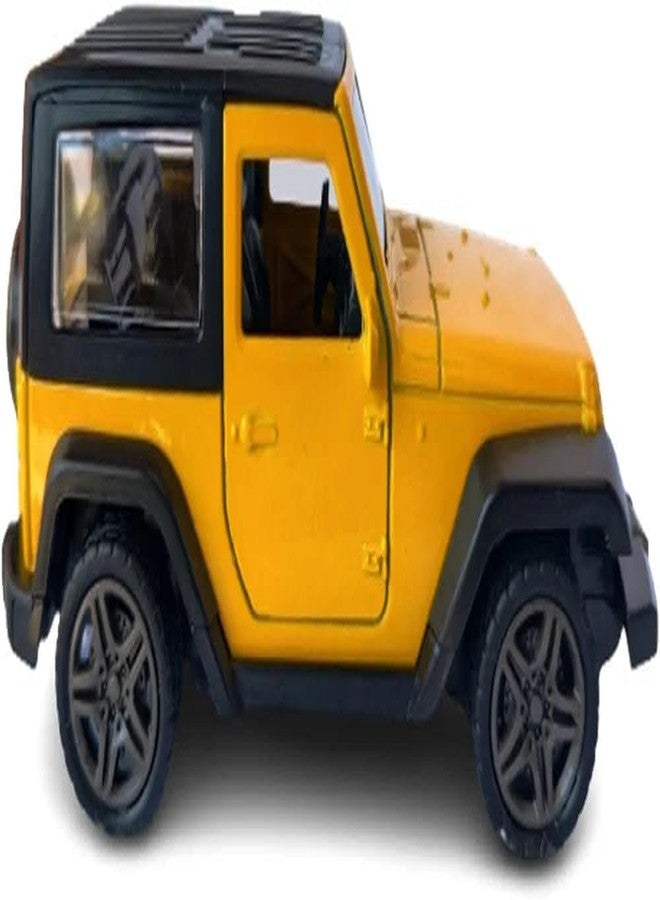 4AJ BAZAAR Cool Pull Back Mahindr Thar Jeep DIE CAST Metal Toy for Kids| Miniature Scaled Models Toy CAR (Colour May be Different) - Image 3